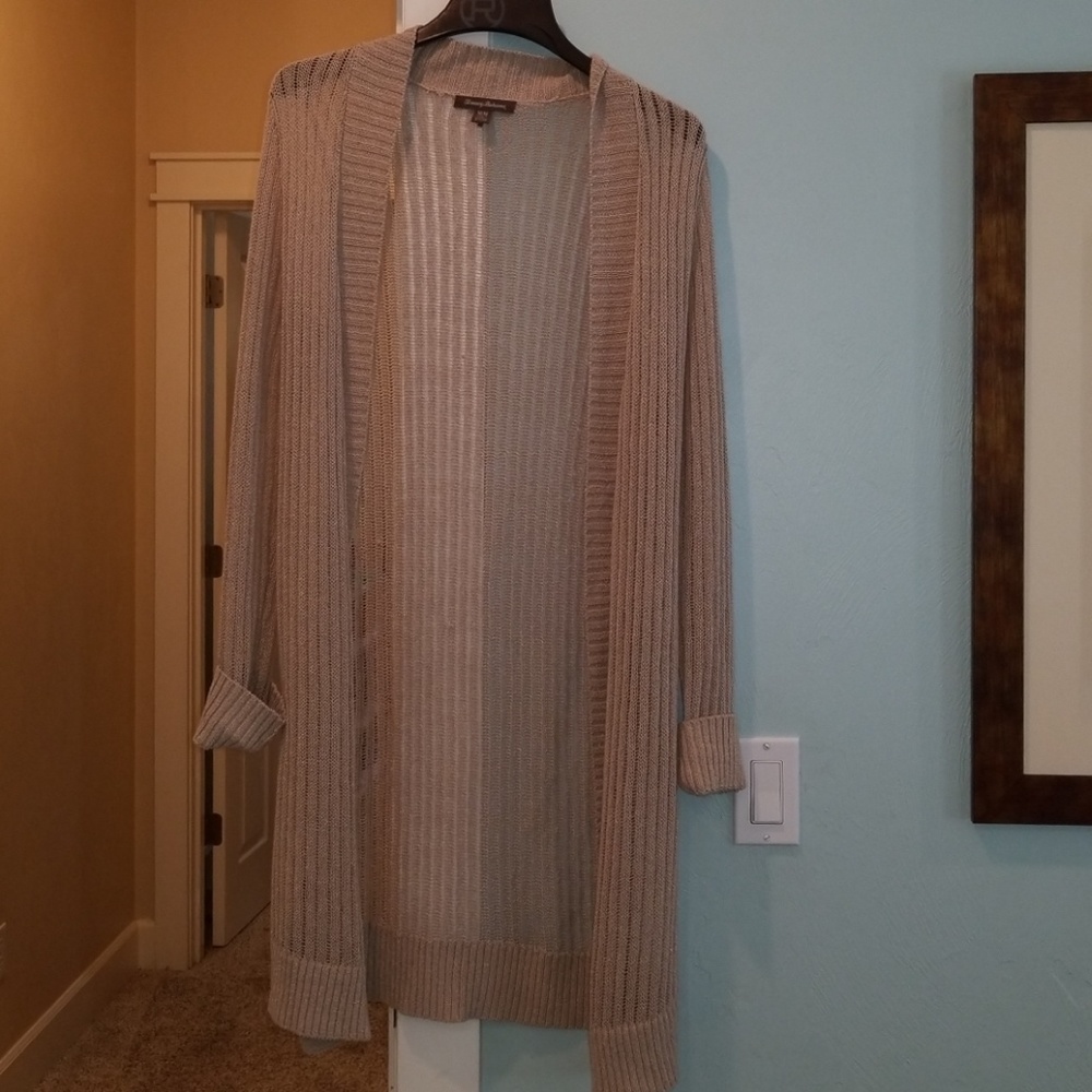 Tommy Bahama Long Cardigan Duster Tan MEDIUM